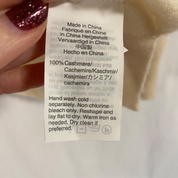 J. Crew‎ Cashmere Slim-fit Crewneck Cream Sweater for Women Size M - Picture 3 of 6